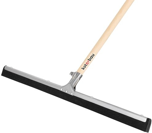 KOTARBAU® Extractor de agua de 55 cm con mango de madera de 150 cm, limpiador de suelos, mopa de goma esponja, extractor de agua, limpiador de suelos con doble labio para limpieza de suelos con espuma