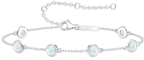 KristLand Frauen Armband Silber Platinum Galvanisieren Silber Armband mit schönen Opal Party Hochzeit Geburtstag Luxus-visuelle Geschenk Frau Mädchen