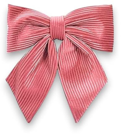 Generico Aurora Store Fiocco in Velluto Rigato 28 cm Decorazione Natalizia per Albero e Ghirlanda Dietro Porta 34 cm (Rosa)