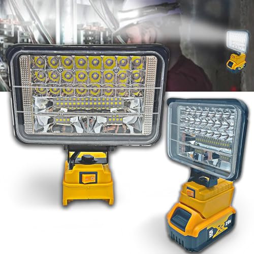LED Work Light Cordless handhelp for Dewalt 20V Battery，60W 4500ML LED Portable Light,Protection Two USB Charging Port for Outdoors and Job site Lighting.(No Battery)