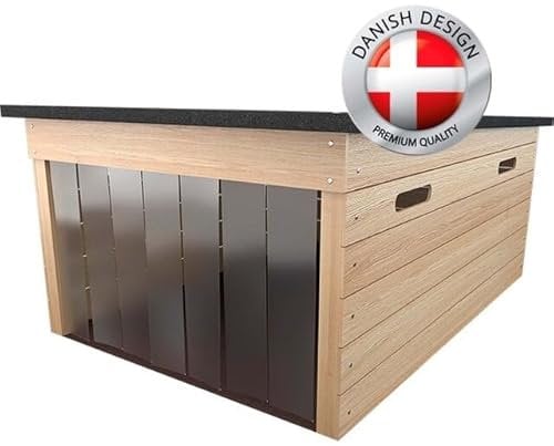 Auto-Mow Garage per robot tosaerba 93 x 65 x 35 cm, The Cube Medium (natura), compatibile con Automower, Gardena, Robomow, Ambrogio, Bosch, Honda, McCulloch, Stiga, Cramer e Cub Cadet, 93 x 65 x 35 cm