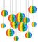 ZYOOO 12pcs Paper Honeycomb Balls,Rainbow 15/20/25/30cm Tissue Paper Hanging Balls for Birthday,Wedding,Holidays,Carnival Party Decorations