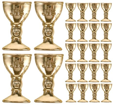 TOPPERFUN 150 Pièces Tasse De Communion en Or Mini Verres À Vin Gobelet À Calice Gobelets À Vin Médiévaux Gobelet À Calice Petit Verre À Vin en Laiton Offrande De Coupe du Saint Graal pour