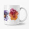 Tasse 355ml - Weiß - Blumen Blüte Stiefmütterchen Groß