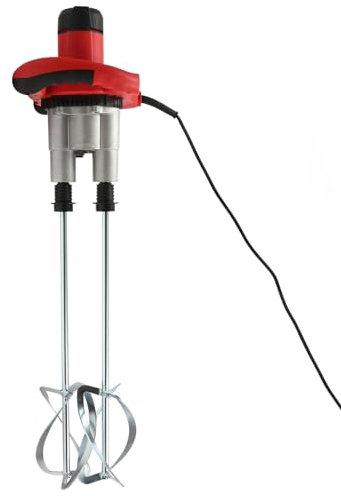 Doppel Rührwerk 1800W 6-Gang-Getriebe Profi Farb & Mörtelrührwerk Mischer Betonrührer Farbrüher 130X530mm
