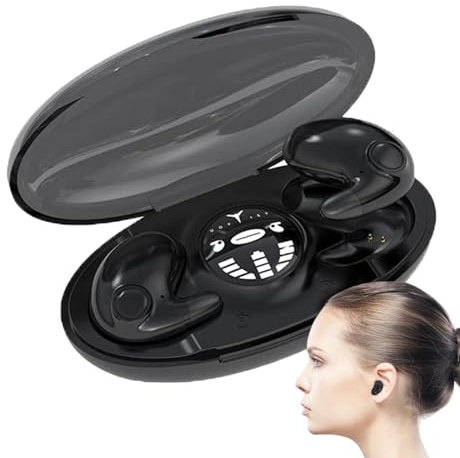 Sleep Earbuds, Wireless Bluetooth Earphones for Side Sleepers - Noise Blocking, Small Ear Canal, Discreet In-Ear Tiny Earbuds for Women and Men - Work and Workout
