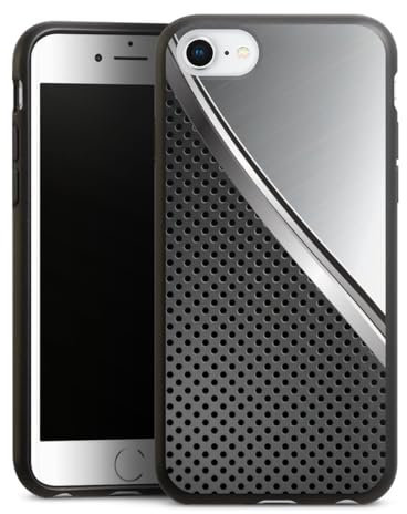 Organic Case Bio Hülle Nachhaltige Handyhülle kompatibel mit Apple iPhone 8 Carbon Stahl Metall