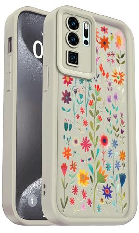 PanXCase Hülle für Huawei P30 Pro - Handyhülle Silikonhülle Weich Dünn Leicht Elegant Design, Kameraschutz Stoßfest Kratzfeste Slim Schutzhülle (White,Flowers)