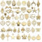 EIHI 50 Stück Charms Anhänger, zum Schmuck Basteln, Gemischte Anhänger Kette und Vintage Aesthetic, Armbänd Ohrringe Halskette,Charms Gold