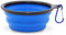 Bols pour chiens de voyage 450 ml, bol pliable pour chiens d'eau et croquettes, en silicone bol portable pour chiens et chats avec mousqueton, accessoires chien et chat (bleu)