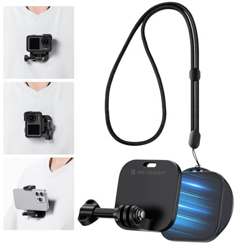 K&F Concept Magnetic Snap Mount for GoPro Hero 13/12/11/10 /9/8/Max, Insta360 Series, DJI OSMO Action, Chest Mount with Quick Release, for Smartphone and Most Action Cameras Accessories