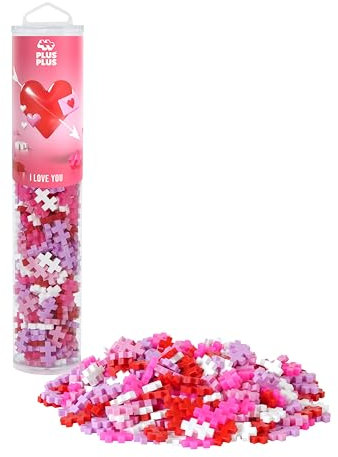 Plus-Plus 4330 Geniales Konstruktionsspielzeug, Farbmix Ich Liebe Dich, Kreativ-Bausteine Tube, Bausteinset für Kinder ab 5 Jahren, 240 Teile