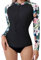 SHAPERIN Rash Guard Shirt Damen UPF 50+ Schwimmshirt Langarm Badeanzug UV-Schutz Shirt für Wasser Surfen Schwimmen Badeshirt Rashguard Schwarz 1# M