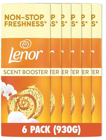 Lenor Laundry Perfume Scent Booster, 6 packs x155 g, Gold Orchid, Non-stop Freshness Up To 12 Weeks In Storage