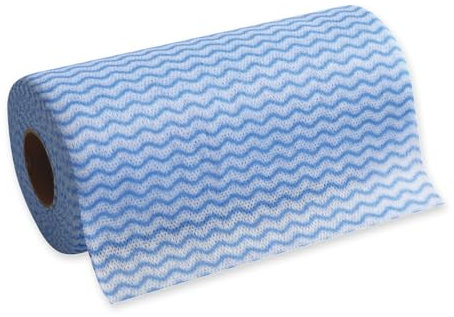 12 Stück Hygoclean Spültücher | Viskose/Polyester, Rolle, blau-weiß, L: 20cm, B: 40cm, Abrisse: 50, Karton, Einweg Putztücher, Spültücher, Reinigungstücher