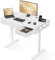 OffiGo Electric Standing Desk with 3 Drawers, 120cm Height Adjustable Desk with Sockets, Sit Stand Rising Computer Table for Home Office, White