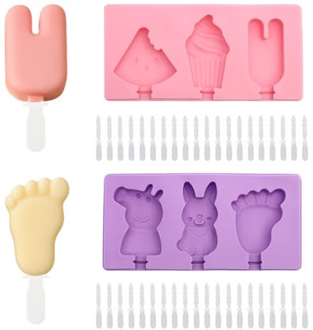 moldes helados bebe, moldes de silicona, moldes de helado de silicona sin BPA, moldes reutilizables para paletas de helado, para Niños, Adultos, Postre, Chocolate, Bricolaje
