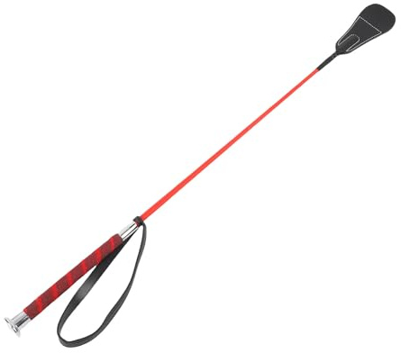 Cravache D'équitation, équipement équestre de Dressage, 68 Cm, Poignée Antidérapante, Tige en Fibre PC, Embout Cuir, Capuchon Champignon plaqué, Dragonne en Caoutchouc pour Le