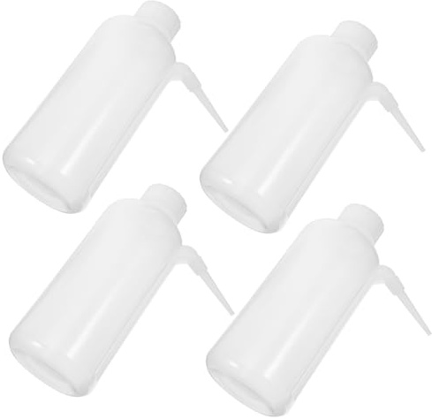 BUGUUYO 4pcs Translucent Lab Wash Bottles Wide Mouth Squeeze Bottles for Laboratory and Chemical Reagent Storage Rinsing