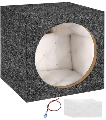 QUARKZMAN Caja De Altavoz De Madera Portada De 8 Pulgadas Gris | Caja De Subwoofer Ventilada Simple, Para Audio De Automóvil De Altavoz Para Camión Suministros De Sonido Personalizado