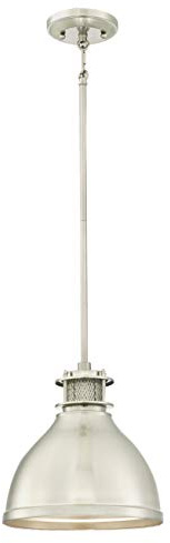 Westinghouse Lighting Einflammige Pendelleuchte, Ausführung gebürstetes Nickel mit Gitterschirm, Glas, 1 W, 25 x 25 x 109 cm, 6326940