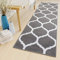 TAPISO Luxury Läufer Teppich Flur Korridor Kurzflor Brücke Modern Grau Weiss Marokkanisch Geometrisch Gitter Muster ÖKOTEX 120 x 460 cm