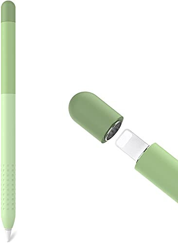 Delidigi Pencil Hülle Kompatibel mit Apple Pencil 1. Generation Hülle, Farbverlauf Silikon Anti-Rutsch Case Schutzhülle Zubehör (Grün)