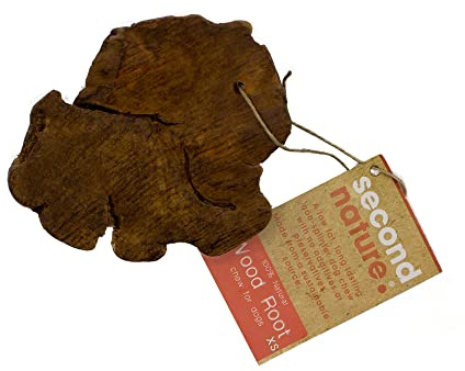 Second Nature All Natural Tree Root Dog Chew Enriched with Olive Oil - Durable, Safe, Long Lasting Dog Chews for Aggressive Chewers & Teething Puppy Chews - Extra Small (60g - 150g)