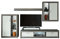 Newfurn Wohnwand Weiß Rauchsilber Anbauwand Industrial Modern - 295x188x40 cm (BxHxT) - Schrankwand Wohnzimmermöbel Wohnzimmerset - Wohnzimmer Wohnstube