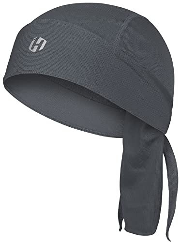HASAGEI Sports Bandana Cap, Kopftuch Herren Damen, Sommer Laufmütze, Elastizität Atmungsaktiv nimmt Schweiß Biker Bandana (Grau)