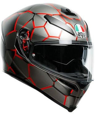 AGV Integralhelm K-5 S Vulcanum, grau-rot, L
