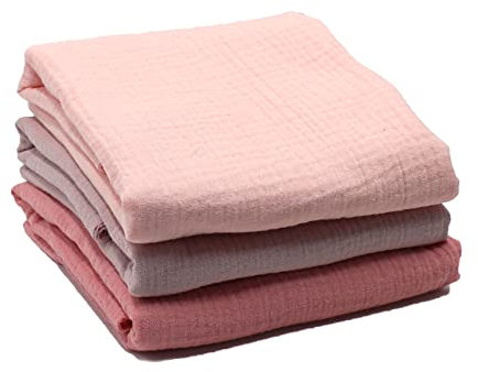VmG-Store 3x Musselin Set je 0,5m x 1,35m Double Gauze Stoff 100% Baumwollstoff Tex Standard 100 (3er Set je 0,5m, Set02)