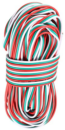 Rebower RGB 3-poliges Kabel Litze aus Verzinntem Kupfer für LED-Streifen 5050 3528 - 22AWG / 33ft / Rot Grün Weiß