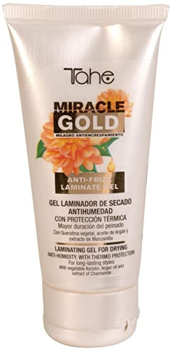 Tahe Miracle Gold Gel laminador de secado antihumedad con protección térmica Anti-frizz, 50 ml
