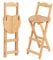 TANGZON Bar Stools Set of 2, Folding Bamboo Counter Height Stool with Backrest & Footrest, Portable Breakfast Dining Chairs for Home Kitchen Restaurant, No Assembly (with backrest, 36 x 36 x 84cm)