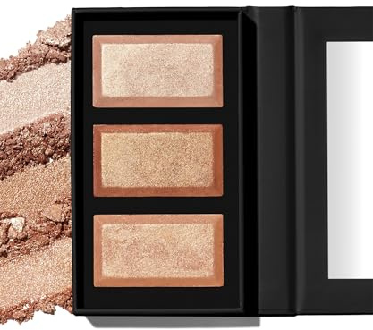 BEAUTY BAY Golden Glow Highlighter-Palette – Dreifarbiges Baked Highlighter Make-up für Konturen und Formen – Make-up-Paletten mit fein gemahlenen schimmernden Goldtönen – Vegan & Cruelty Free