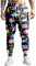VVGETE 80er-Jahre-Kostüme für Herren, Jogginghose, Freizeithose, Laufhose mit Kordelzug, 90er-Jahre Outfit für Herren, Dinosaurier-Batikfärbung, X-Groß