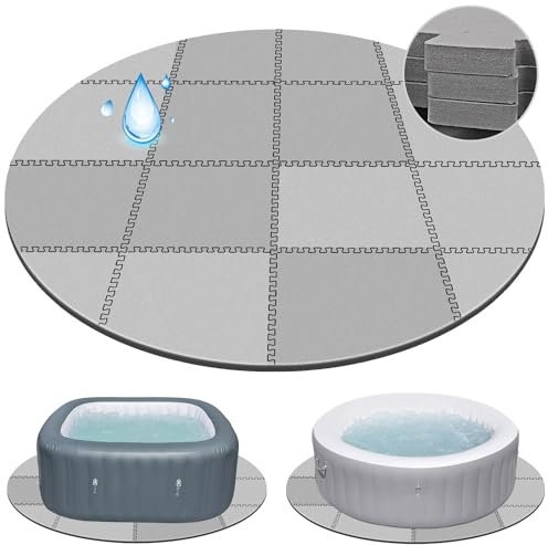 190 cm runde Whirlpool-Matte, 1,27 cm, extra dick, ineinandergreifend, für Whirlpool, Spa, Pool, Schaumstoff, Isolationsmatte, Bodenbelag, Schutz für tragbare aufblasbare Whirlpool-Zubehör, für