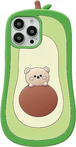SGVAHY Kawaii Phone Cases Apply to iPhone 7/8,Cute Cartoon Bear Avocado Phone Case Unique Fun Cover Case 3D iPhone 7/8 Case Soft Silicone Shockproof Cover for Women Girls