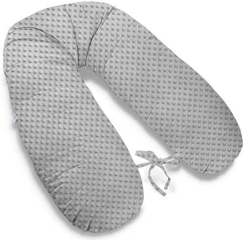 ekm trade 170cm XXL Typ I Stillkissen mit abnehmbarem Bezug Schwangerschaftskissen Lagerungskissen Seitenschläferkissen Handmade 100% Zertifizierte Baumwolle Geräuschlos (Kissen + Bezug, 99)