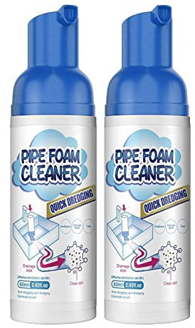 Drain Foam Cleaner,Drain Cleaner Foam,Powerful Sink And Drain Cleaner Foam,Liquid Hair Drain Clog Remover & Cleaner,Quick Foaming Toilet Cleaner,Clog Remover for Kitchen Drain,Sinks,Tubs (2)