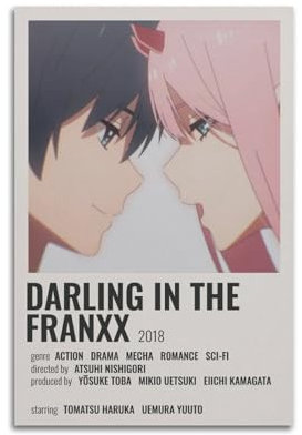 xze Anime-Poster, Motiv: Darling In The Franxx Code, Wandkunst, Leinwand, Poster, Raumdekor, 30 x 45 cm, ungerahmter Stil