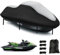 wasserdichte Jet Ski Abdeckungen,420D Nano Beschichtung Jetski Abdeckung, 2 Belüftungsöffnungen,4 Winddichte Schnallen,Im Freien Wasserdicht(von Motorbootlänge 320-343CM Silber Schwarz)