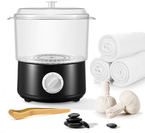 SenDeluz Towel Warmer, Towel Steamer with Towel Clip Hot Towel Warmer Fast Heating to 202 F, Large Capacity Beauty Towel Warmer for Spa Facials Barber Salon Home Use, Black