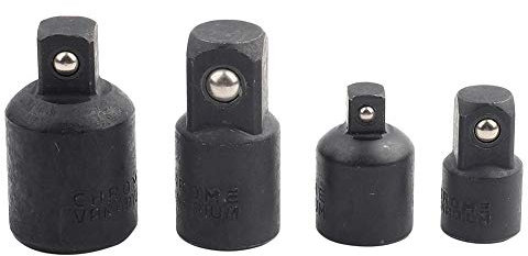 Juego reductor de enchufes, 4 piezas, juego de convertidores de destornillador de 1/2, 3/8, 1/4, adaptadores de llave de vaso macho a hembra 1 2 a 1 4 adaptador de adaptador para uso con controladores