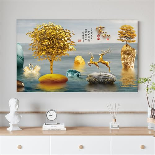 Hiseng TV Protector Cover Printing Dust-Proof TV/PC Display Protector Screen Cover All-Inclusive Elastic Indoor Living Room Decoration Dust Cover (55-65inch,Landscape)