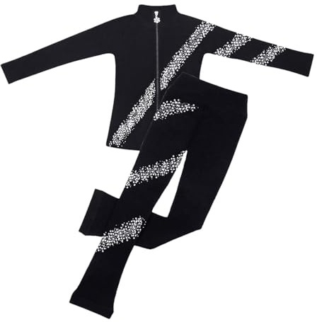 lopituwe Högelastisk skridskoträningsdräkt för flickor, kompressionskappa, leggings, set, konståkningsdräkt, jacka, byxor, set, bekväma träningskläder för flickor, träning