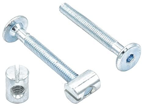Falcon Workshop Supplies 12 PACK, M6 x 50mm FURNITURE BOLT & BARREL NUT FOR THE ASSEMBLY OF COTS BEDS