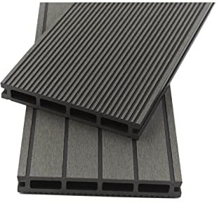 HOME DELUXE- WPC Terrassendielen SAMANA Komplettset (inkl. Unterkonstruktion) - Hellgrau 6m²| Diele, Hohlkammerdiele