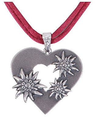 Moschen-Bayern Damen Trachtenkette Dirndlkette Herzkette Rot